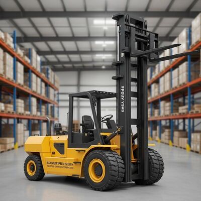 Power Steering Heavy Lift Forklift FD250 Featuring Maximum Speed 25 Kmh Suitable for Industrial and Warehouse Operations